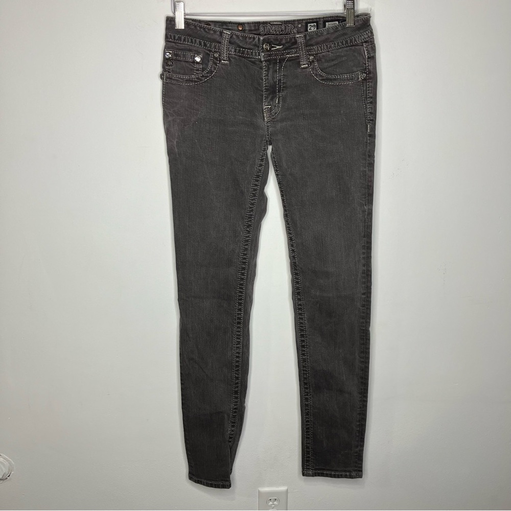 Miss Me black skinny jeans size 29 pocket‎ bling